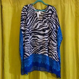 🌴Tommy Bahama Navy Zebra Swimsuit Coverup NWT 🌴